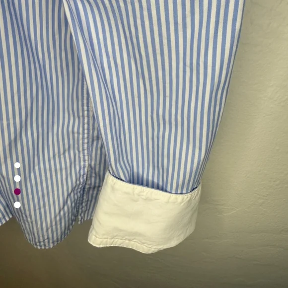 Rag & Bone Blue Cut-Out Long Sleeve Blouse - Picture 7 of 10